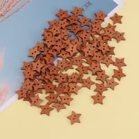 HOLES Drvene zvijezde Gumbi za pet šiljastih zvjezdica u obliku zvijezde za odjeću šivanje zanata za