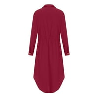 Simplmasygeni ženske ljetne haljine kratki rukav Maxi haljina za čišćenje pune boje Jednoj grudi Kašika
