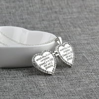 Dekorativni privjesak ogrlicu Majčin dan nakit poklon ugraviranim riječima privjesak za srce u obliku