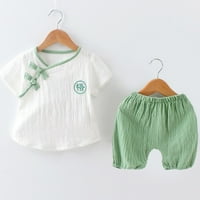 Advoicd Outfits za dječje posteljine pamučne dječje kratke hlače djevojke + čvrste vrhove dubine za