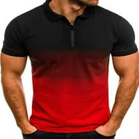 Muškarci vrhovi patentnih patelica s kratkim rukavima T majice Muški osnovni pulover Ljetni tee crni