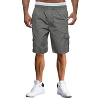 Muški ljetni ravni čvrsti teretni džepni šorc nacrtane hlače hlače hlače hlače toplo