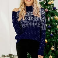 Ženska plus veličina dugih rukava Vrhunska klirenca Ženska kornjača-vrat Božićni ispis Rekreativni pulover