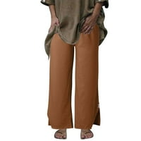 Ženske duge hlače Visoko struk za crtanje labavih pantalona na širokih pantalona Ležerne pantalone XL