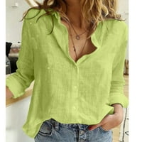 Ženske vrhove ženske bluze dugih rukava modni grafički otisci Ljeto Halter majice Tunic TEE Green 2xl