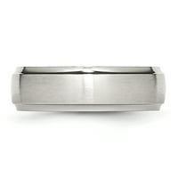 Karat u karasu od nehrđajućeg čelika poliran sa brušenim središtem rubne rubne veličine - unise prsten
