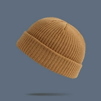 Dadaria Head Turbans za žene Unise Moda Topla zima Casual Pleted Hat Solid Boja Sve utakmica Šešir Bež, žene