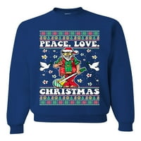Divlji Bobby, mir ljubav Božić ružni božićni džemper unise grafički duks, kraljevska, srednja