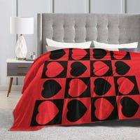 Black Crvena zvjezdana pokriva, flaffy mekani ugodan pokrivač Flannel plišani mikrofiber kauč baca 50