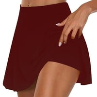 Žene ležerne teniske suknje Donje kratke hlače za žene Ruffle Flowy mini suknja Visoko struk biciklisti