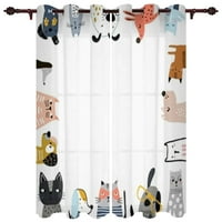 Crtani pas nacrtani prozorski zavjese Moderni zavjese za europsku stilu za spavaću sobu za zavjesu za