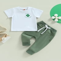 Bagilaanoe Toddler Baby Boy duge hlače Set Pismo Ispis majica kratkih rukava + pantalone 3T Dječje povremene