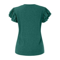 B91XZ Womens T majica Loose Fit Grafički ženski kratki rukav majice Moda V izrez Oblikovani labavi vrhovi