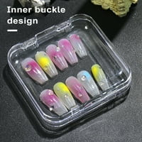 PASHRANP plastična prešalica za odlaganje noktiju, bistri mini kvadratni nokti prikazuju BO sa poklopcem za lažne savjete za nokte uši nakit pilule za ukrase
