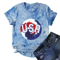 Vrh za žene Dressy Case Casual Neevidence Dan Majica Moderna američka zastava Ispiši labavi fit Tunic