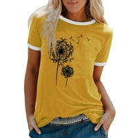 Žene u trendy Casual Slatka grafička majica Okrugli vrat Majica s kratkim rukavima The bluza Pulover