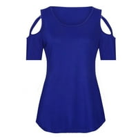 Cacommmark Pi ženski rukav vrhovi klirens Crisscross Stherply Off-Shirts bluze