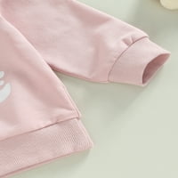 Bagilaanoe Toddler Baby Girl Long hlače Set Pismo Ispis pulover dugih rukava + cvijet pantalone za ispis 3T 4T Djeca povremena odjeća