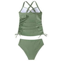 Zapadni kupaći kostimi za žene ženske kupaće kostime odvaja retro armiju bez kaiševa zelenog XL