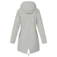 Leesechin Kišne jakne za žensko čišćenje Čvrsta kišna jakna na otvorenom plus veličina s kapuljačom