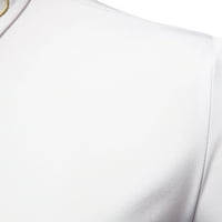 Košulje za gumb za popust za muškarce izvezena asimetrična majica sa dugim rukavima zapadnjačka traper majica, bijela