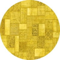 Ahgly Company u zatvorenom okruglim patchwork žutim prelaznim prostirkama, 6 'okruglica