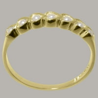 British napravio 9k žuto zlatni kultivirani biserni ženski vječni prsten - veličine opcija - veličine