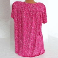 Moonker Womens Majice za žene kratkih rukava V-izrez za bluzu za bluzu od pulover TEE TOP PLUS veličina