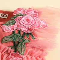 Djevojke za djevojčice Mesh Romper haljina cvjetni vez za leteće rukavice za palete za partiju