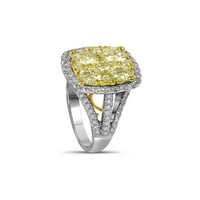 14kt bijeli zlatni okrugli žuti dijamantni bridalni vjenčani prsten za vjenčanje CTTW