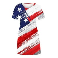 Odjeća za uklanjanje žena 4. jula Patriotska amercijska zastava T majica Casual Crew izrez za kratki