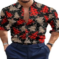 Beiwei Muns Xmas bluza s dugim rukavima božićne majice Plaid Tops Redovna fit Tunic Majica Holiday rever
