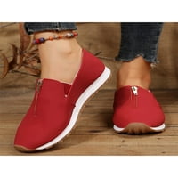 Žene gomelly stanovi Neklizajuće casual cipele Udobne tenisice Prozračne cipele za šetnju Žene crvene