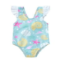 Novorođena novorođenčad Dječja djevojka Shell Coleit kupaći kostimi Ruffle plivanje bikini