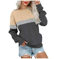 Ženski vrhovi Jesen Ženski modni pulover okrugli vrat Boja dugih rukava Bluze džemper Plus veličine