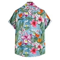 Muškarci Hawaii Print Majica Men Button Down Summer Short rukav Ispiši kardigan Majice Plaža Dnevna