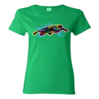 Šareno more kornjača Plivanje ljubavnika životinja Ženska grafička majica, Kelly, 2xL