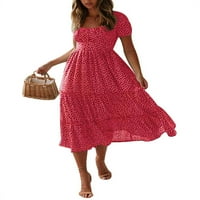 Julcc Womens Ljeto A-line Swing sandress boho cvjetni list maxi haljina