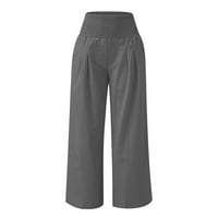Charella ženske labave hlače sa širokim nogama visoke elastične struke prave hlače casual pantalone