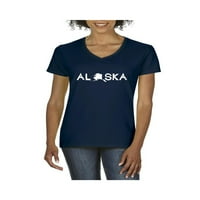 - Ženska majica s kratkim rukavima V-izrez, do žena veličine 3xl - Aljaska