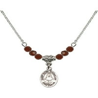 Ogrlica s rodom s crvenim sijernskom rodnom mjesecu kamene perle i šarm sa svetom marim makilom