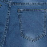 Luiyenes Stretch pantalone Visoko zvono za ženske strukske dno Jeans ženske traperice