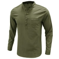 Košulje za muškarce Grafički muški ležerni džepni bluza džep dugih rukava dugme za dugnitelj sa ovratnikom
