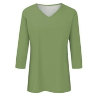 Qwertyu majice za žene Trendy Ljeto poluljeve rukave Dužina rukava Želje Žene košulje za čišćenje V