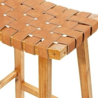 Urbani dizajn tkana koža i breza drvena stolica za drvo