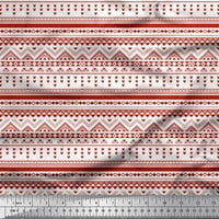 Soimoi Crveni rajon Crepe tkanina Aztec Geometrijska tiskana tkanina od dvorišta široka