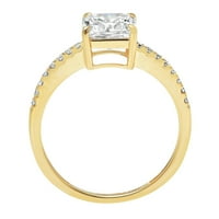 2.7ct Asscher Clear Clear Moissine 18K žuta zlatna godišnjica za angažovanje prstena veličine 7.25