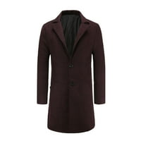 Muški casual kaput jakna Čvrsta jednokrevetna jakne od punog isključivanja ovratnika dugi vuneni gumb