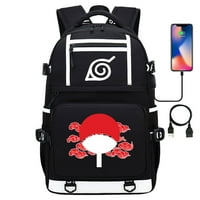Dvostrani džep Bzdaisy Dvostrani ruksak sa velikim kapacitetom W USB kabl i zaštitna torba za računar za 15 laptop - Naruto anime ventilatori unise za djecu tinejdžerku