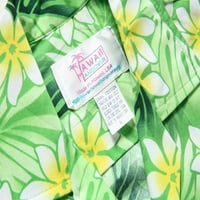 Napravljeno u muškoj havajskoj majici Havaje Aloha majica u klasičnom lišću sa Plumeria u zelenom m
